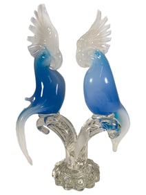 Italian Murano Cockatoo Glass Statue