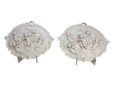 Sitzendorf, Germany Pair of Bisque Plaques