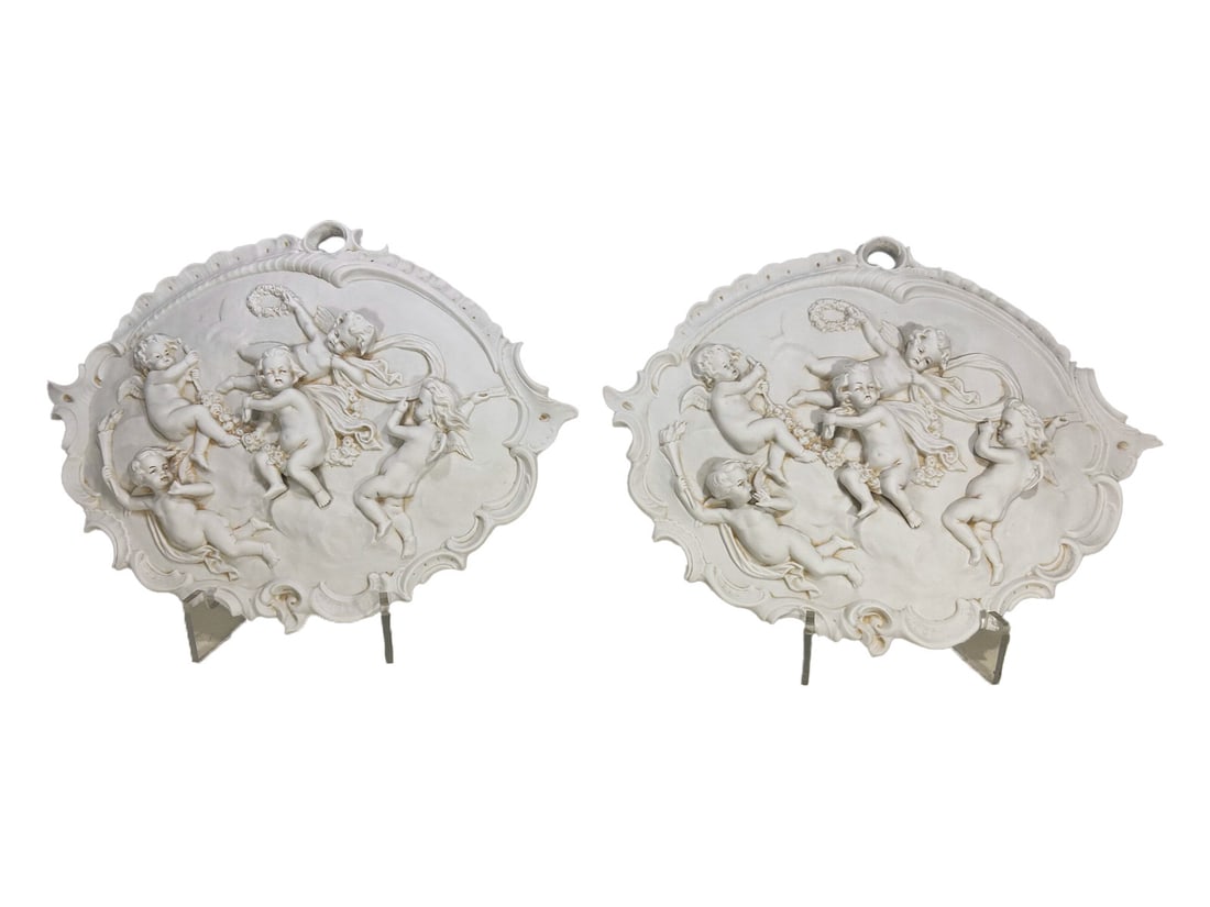 Sitzendorf, Germany Pair of Bisque Plaques (1 of 5)
