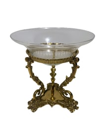 Vintage Bronze & Glass Centerpiece