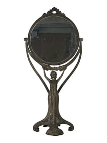 Art Nouveau Bronze Vanity Mirror