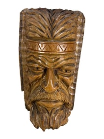 Marked CA SALVAY, 1974 Hand Carved Wood Sculpture