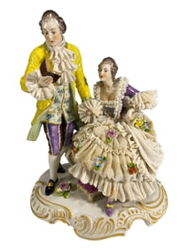 Volkstedt, Germany Porcelain Couple Statue