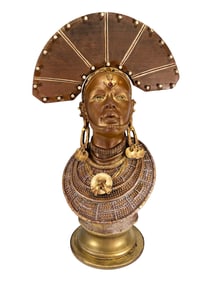 African Tribal Woman Composition Bust
