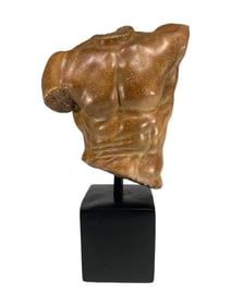 Vtg Patinated Plaster Torso Sculpture