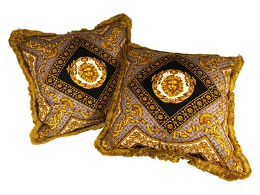 Versace Lion Pattern Set of 2 Pillows