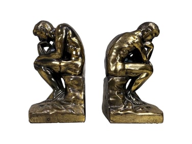 A. RODIN The Thinker Metal Bookends