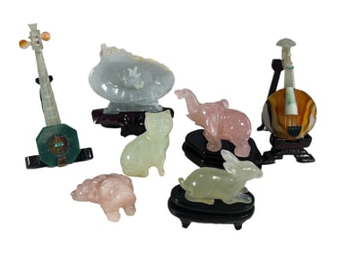 7 Semi Precious Stones Animals & Instruments