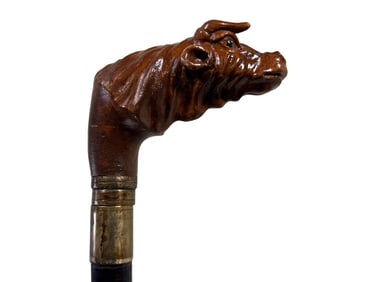 Bull Handle & Probably Silver Walking Stick