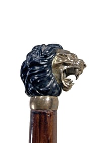 Lion Head handle & Sterling 925 Walking Stick