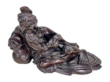 Antique Chinese Hand Carved Rosewood Sculpture