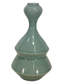 Vintage Oriental Celadon Pottery Vase