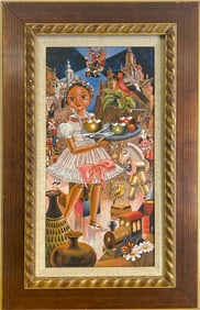 Vintage Oleograph on Canvas, unsigned