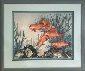 Vintage Aquarium Signed Print