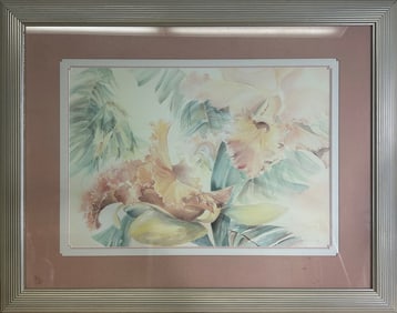 Vintage Flowers Signed Print