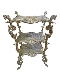 Antique Victorian 3 Level Bronze Table