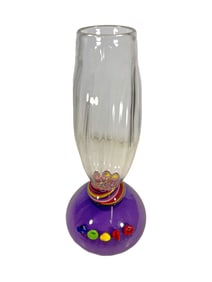 Signed Murano Colorful Glass Vase