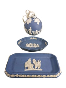 Set of 3 Wedgwood, England Porcelain Trays & Box