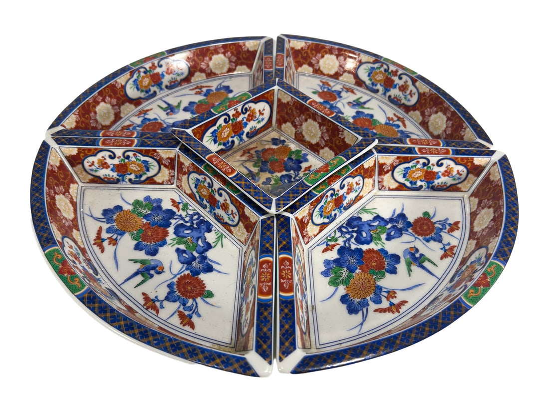 Japanese Imari 5 Pieces Porcelain Service Set (1 of 4)