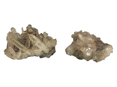 2 Vintage Rock Crystal Sculptures