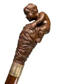 Cherub Handle & Sterling 925 Walking Stick
