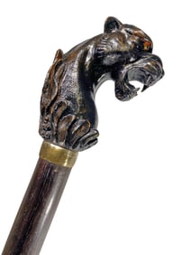 Panther Handle & Sterling 925 Walking Stick