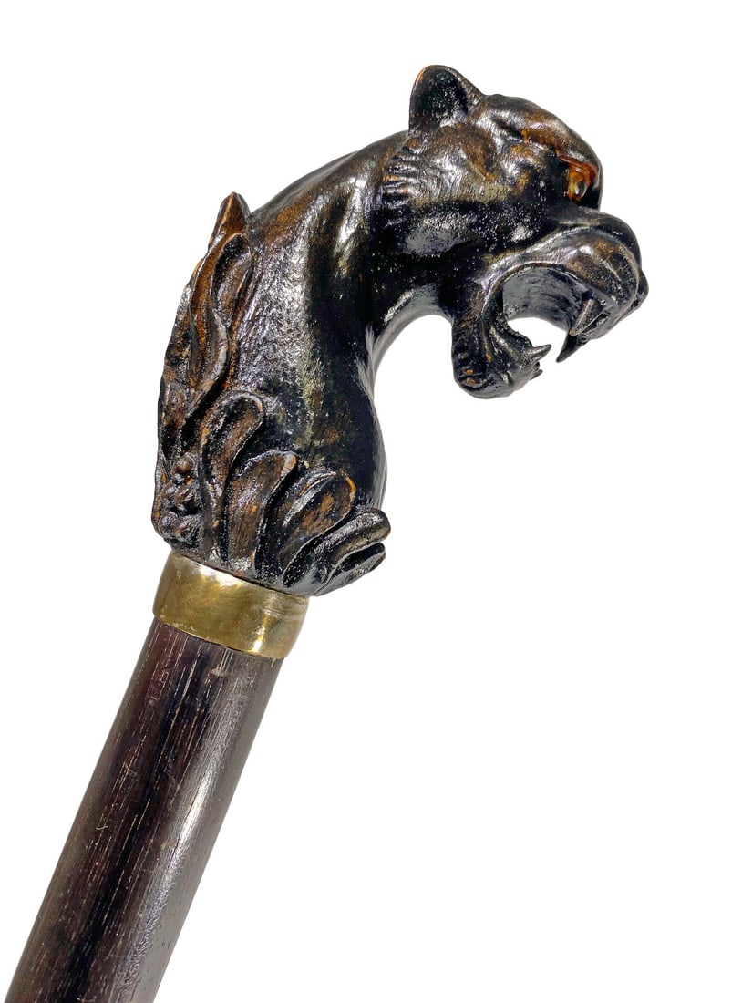 Panther Handle & Sterling 925 Walking Stick (1 of 5)
