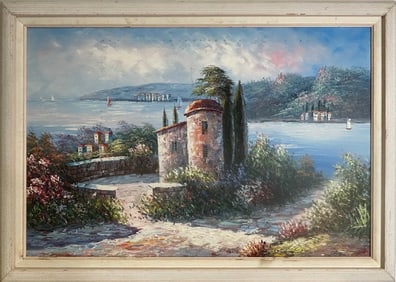 Oil on Canvas Seascape Painting, signed