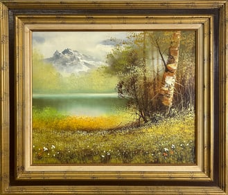 Oil on Canvas Landscape Painting, signed