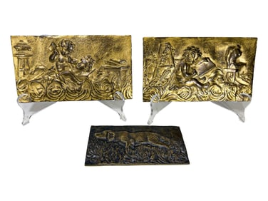 3 Antique Bronze Plaques
