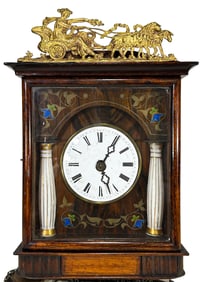 Antique French Mahogany & Bronze Wall Clock