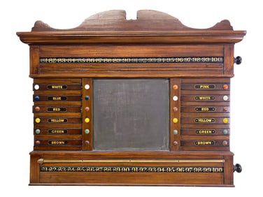 Antique Wood Billiard Snooker Scoring Panel
