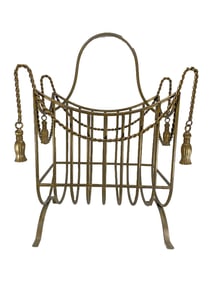 Hollywood Regency Bronze Magazine Rack