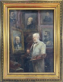 Antique European Oil on Wood Painting
