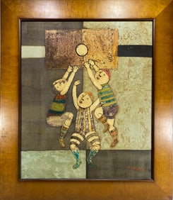 Joyce Roybal Playing Basketball Painting