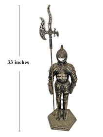 Medieval Knight in Suit Armor Metal Statue