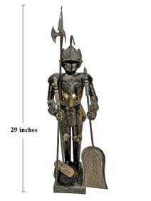 Medieval Knight Armor Metal Statue & Tools