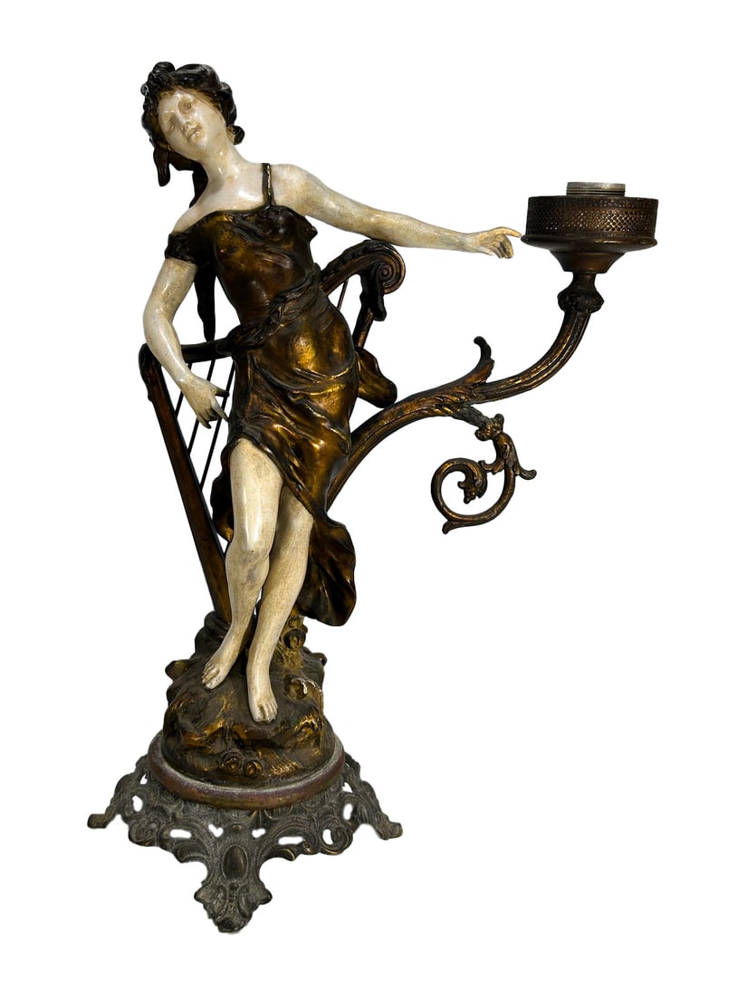 Vintage French Moreau Spelter Lamp (1 of 5)
