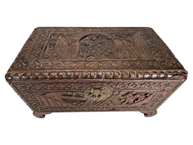 Antique Chinese carved Wood Box