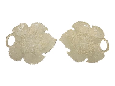 Palin Thorley Williamsburg Pottery Leaf Plates