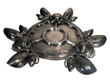 F. B. Rogers Silverplate Oysters Service Rotating Tray