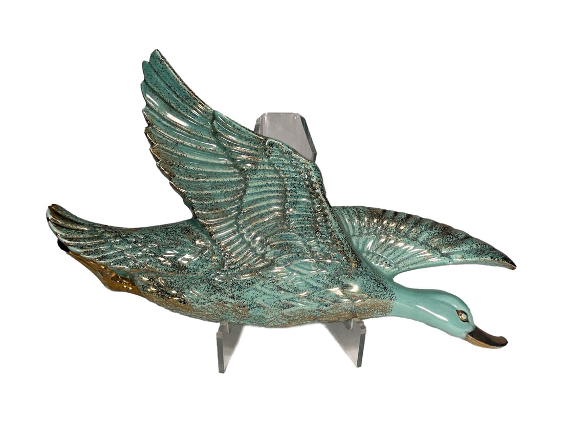 California Turquoise Ceramic Duck Plaque (1 of 3)