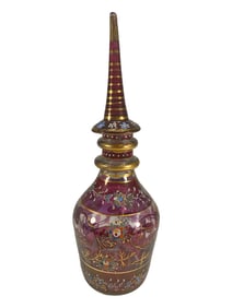 Czech Bohemian Colorful Glass Bottle