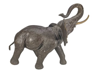 Vintage Elephant Bronze Sculpture