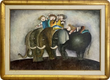 Joyce ROYBAL (1955) Italian Children Oil on Canvas