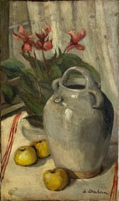 Antique Still Life Oil on Canvas, signed