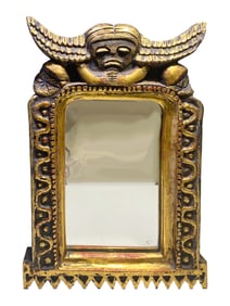 Vintage Native Gilt Carved Wood Mirror