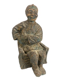 Vtg Patinated Composition Sculpture