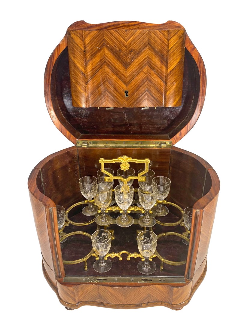 Antique English Wood & Glass Tantalus (1 of 9)