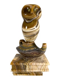 Owl Abstract Colorful Onyx Sculpture